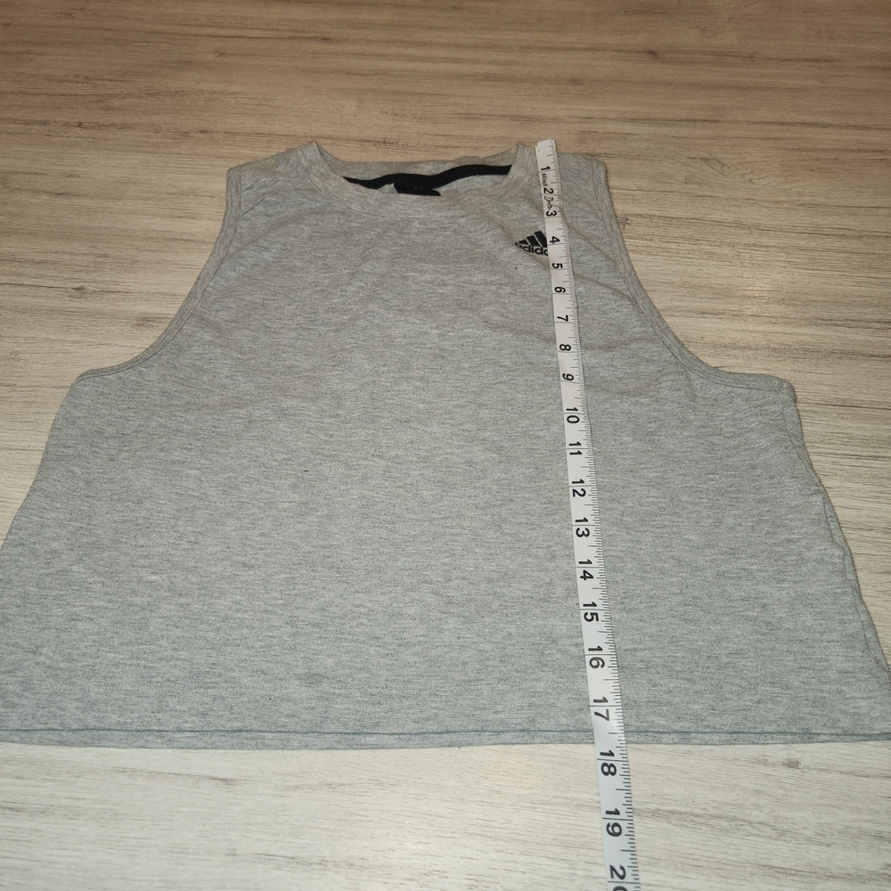 Adidas Cropper Razerback Tank Top Gray Women's Size Small A2 - Picture 3 of 5